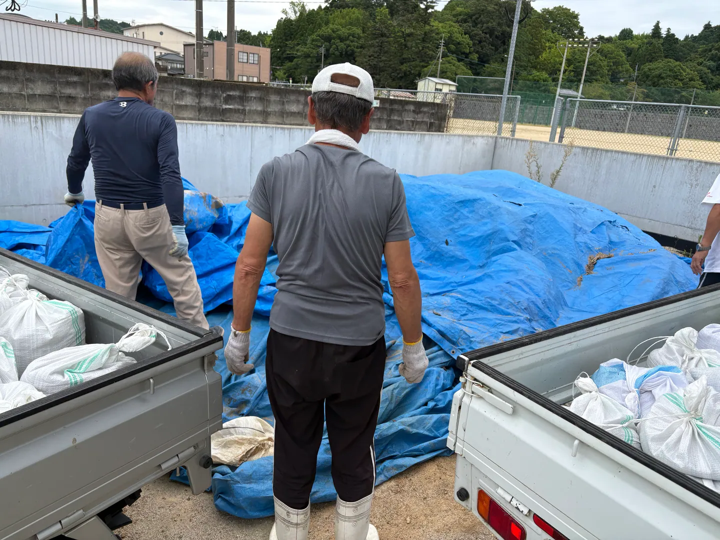 清水町防災会土嚢つめ