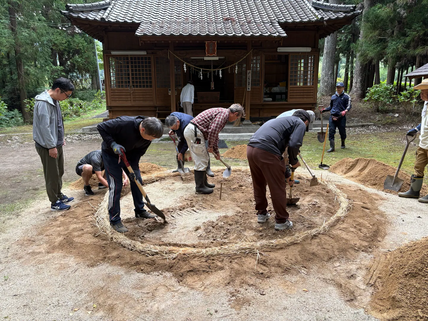 笹森神社奉納相撲　準備